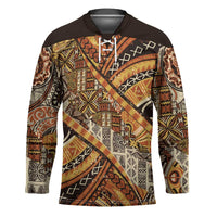 Hawaiian Style Tapa Hockey Jersey Vintage Seamless Pattern - Polynesian Pride