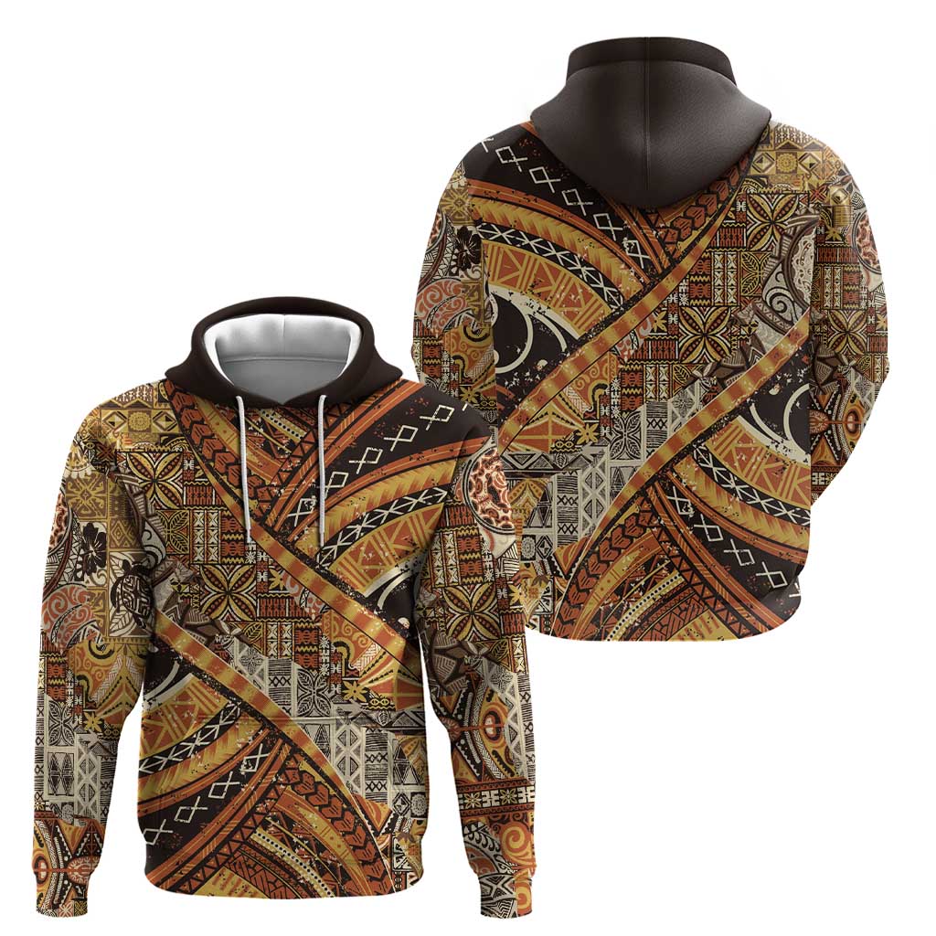 Hawaiian Style Tapa Hoodie Vintage Seamless Pattern - Polynesian Pride