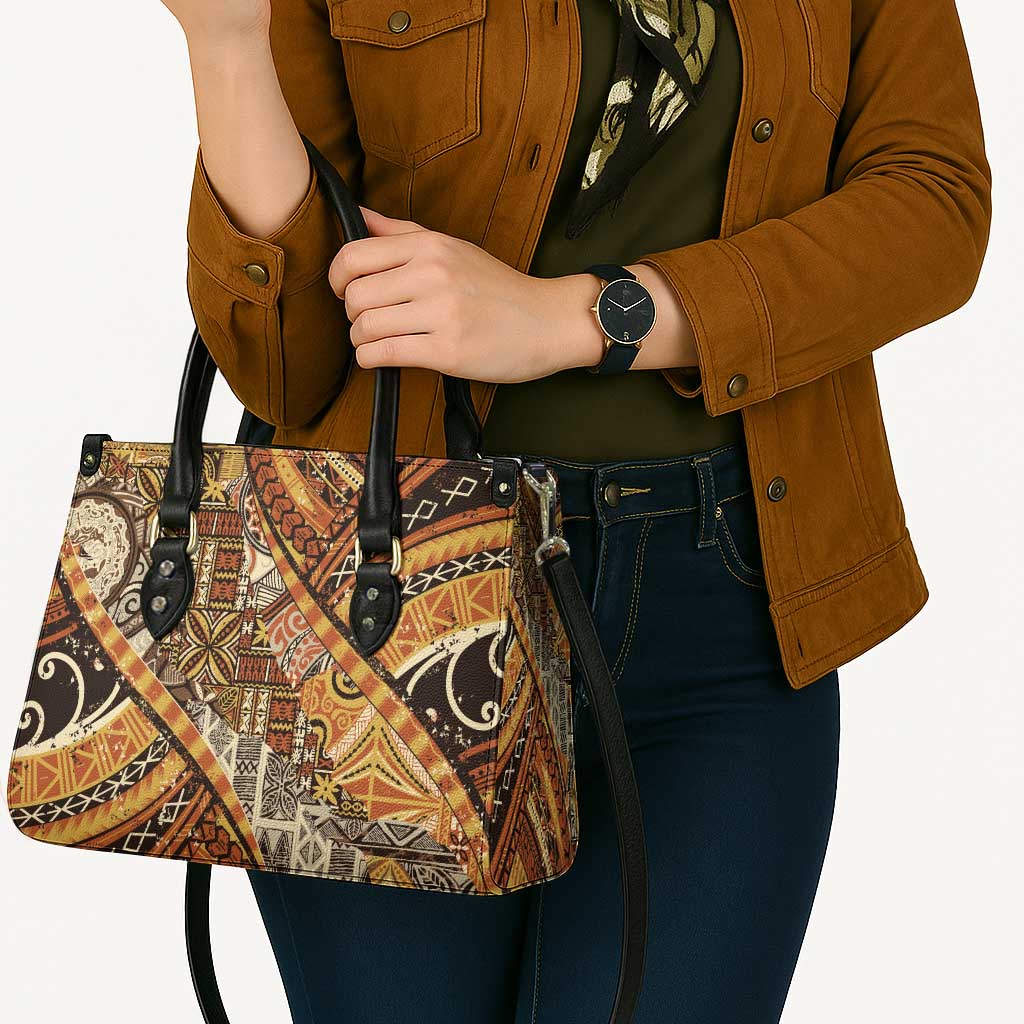 Hawaiian Style Tapa Leather Bag Vintage Seamless Pattern - Polynesian Pride