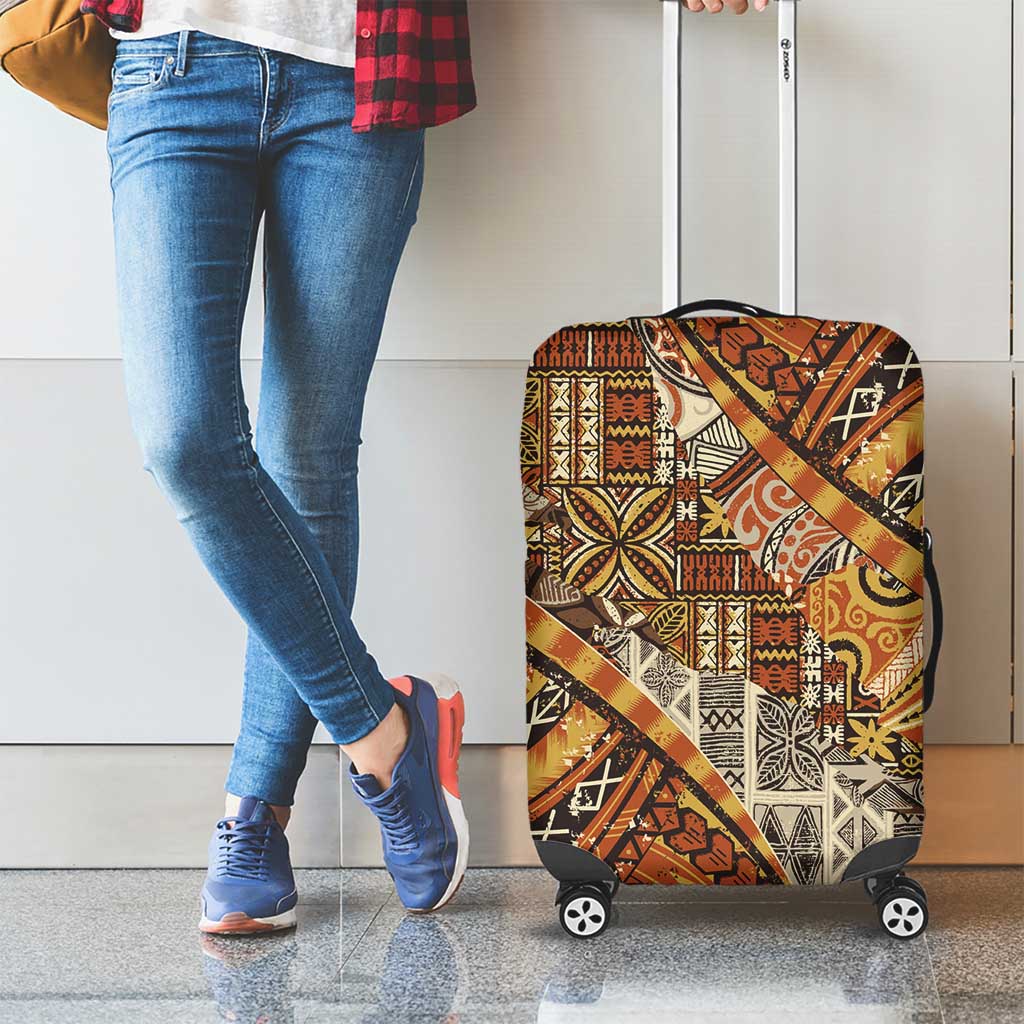 Hawaiian Style Tapa Luggage Cover Vintage Seamless Pattern - Polynesian Pride