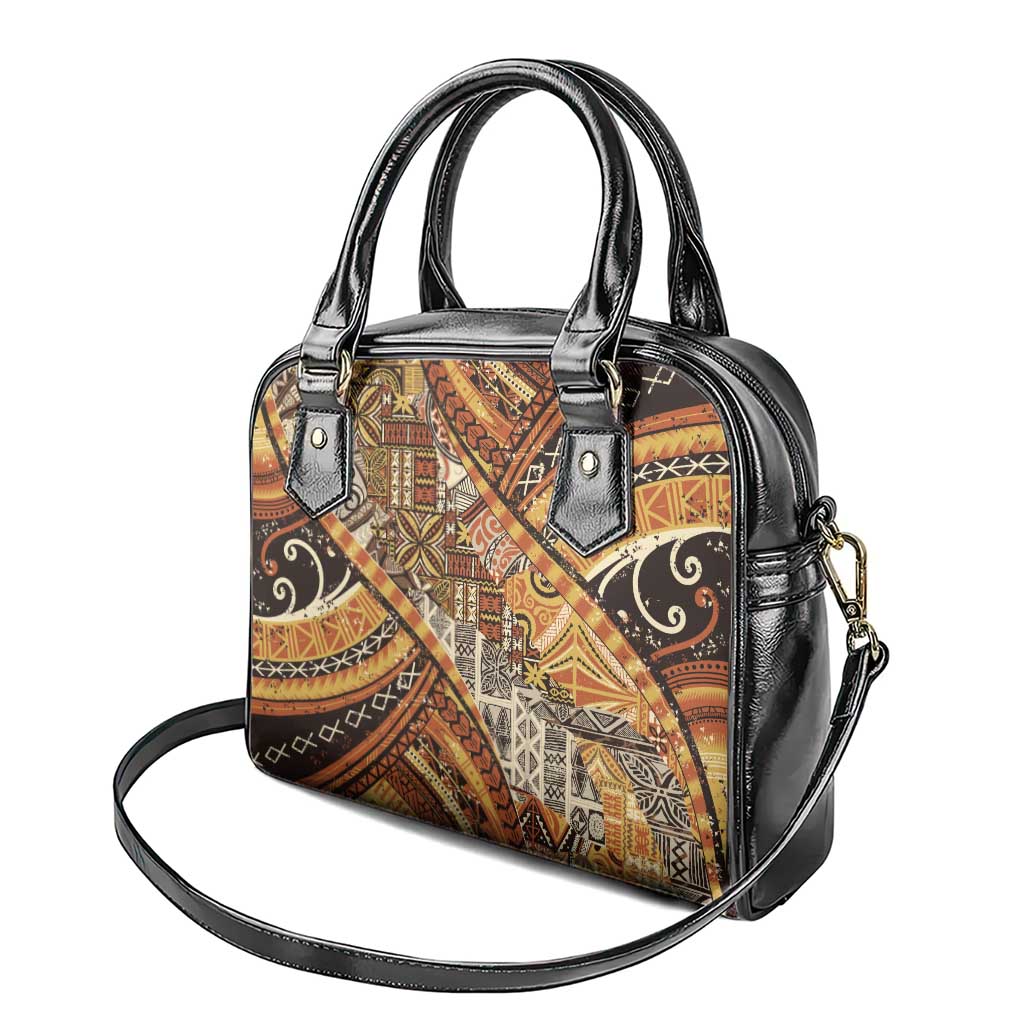 Hawaiian Style Tapa Shoulder Handbag Vintage Seamless Pattern - Polynesian Pride