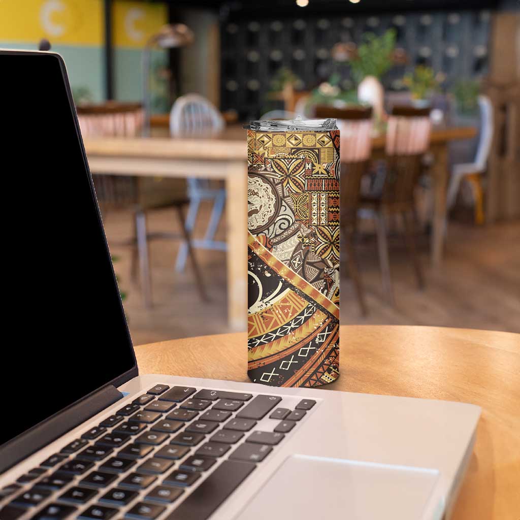 Hawaiian Style Tapa Skinny Tumbler Vintage Seamless Pattern - Polynesian Pride