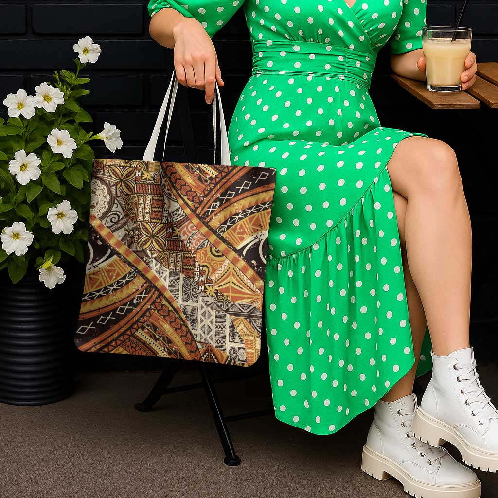 Hawaiian Style Tapa Tote Bag Vintage Seamless Pattern - Polynesian Pride