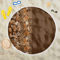 Hawaiian Tribal Elements Hibiscus Beach Blanket Gold Pattern - Polynesian Pride