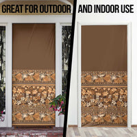 Hawaiian Tribal Elements Hibiscus Door Cover Gold Pattern - Polynesian Pride