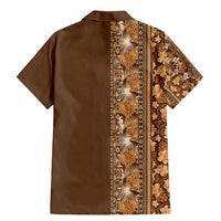 Hawaiian Tribal Elements Hibiscus Family Matching Mermaid Dress and Hawaiian Shirt Gold Pattern - Polynesian Pride