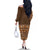 Hawaiian Tribal Elements Hibiscus Family Matching Off The Shoulder Long Sleeve Dress and Hawaiian Shirt Gold Pattern - Polynesian Pride