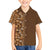 Hawaiian Tribal Elements Hibiscus Family Matching Off The Shoulder Long Sleeve Dress and Hawaiian Shirt Gold Pattern - Polynesian Pride