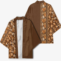 Hawaiian Tribal Elements Hibiscus Kimono Gold Pattern LT9 - Polynesian Pride