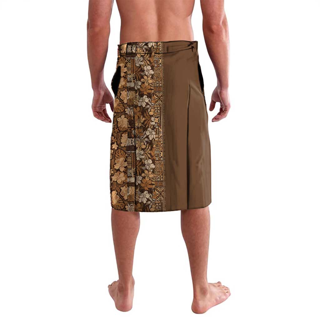 Hawaiian Tribal Elements Hibiscus Lavalava Gold Pattern - Polynesian Pride