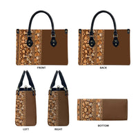 Hawaiian Tribal Elements Hibiscus Leather Bag Gold Pattern - Polynesian Pride