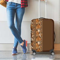 Hawaiian Tribal Elements Hibiscus Luggage Cover Gold Pattern - Polynesian Pride
