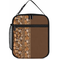 Hawaiian Tribal Elements Hibiscus Lunch Bag Gold Pattern LT9 10.2 × 8.3 × 4.3 inch Gold - Polynesian Pride