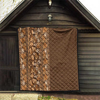 Hawaiian Tribal Elements Hibiscus Quilt Gold Pattern - Polynesian Pride
