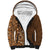 Hawaiian Tribal Elements Hibiscus Sherpa Hoodie Gold Pattern - Polynesian Pride