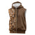 Hawaiian Tribal Elements Hibiscus Sleeveless Zip Hoodie Gold Pattern - Polynesian Pride