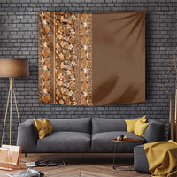 Hawaiian Tribal Elements Hibiscus Tapestry Gold Pattern - Polynesian Pride