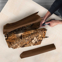 Hawaiian Tribal Elements Hibiscus Umbrella Gold Pattern - Polynesian Pride