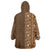 Hawaiian Tribal Elements Hibiscus Wearable Blanket Hoodie Gold Pattern - Polynesian Pride
