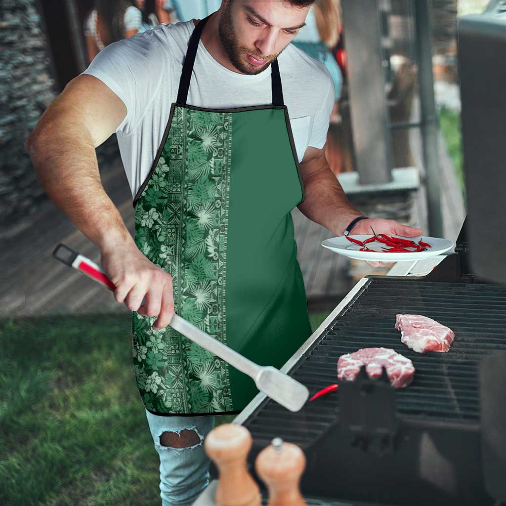 Hawaiian Tribal Elements Hibiscus Apron Green Pattern - Polynesian Pride