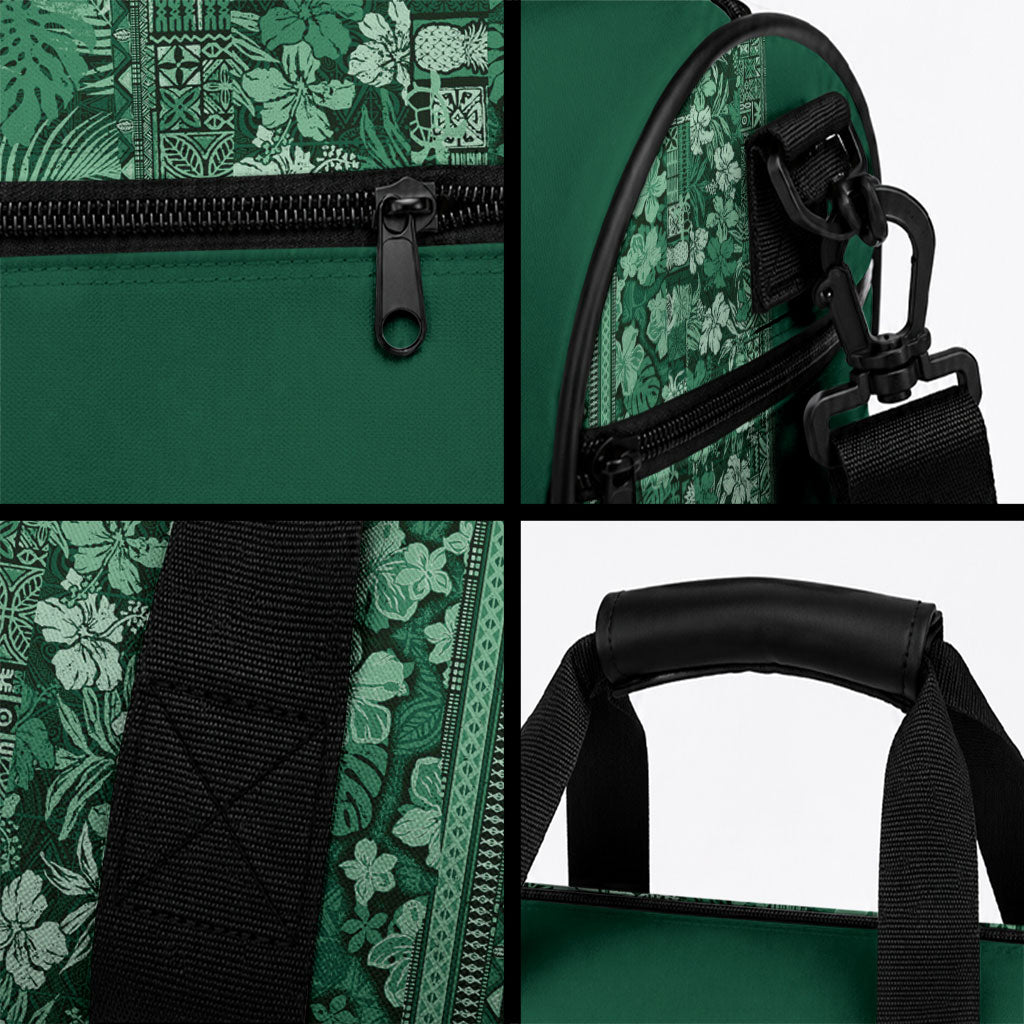 Hawaiian Tribal Elements Hibiscus Duffle Bag Green Pattern LT9 - Polynesian Pride
