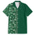 Hawaiian Tribal Elements Hibiscus Family Matching Off The Shoulder Long Sleeve Dress and Hawaiian Shirt Green Pattern - Polynesian Pride