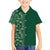 Hawaiian Tribal Elements Hibiscus Family Matching Off The Shoulder Long Sleeve Dress and Hawaiian Shirt Green Pattern - Polynesian Pride