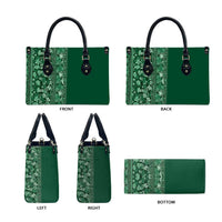 Hawaiian Tribal Elements Hibiscus Leather Bag Green Pattern - Polynesian Pride