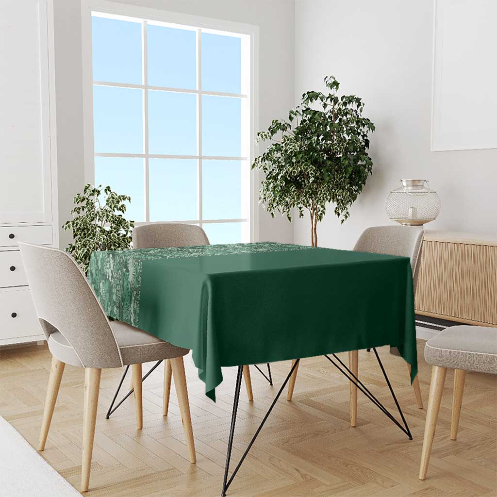 Hawaiian Tribal Elements Hibiscus Tablecloth Green Pattern - Polynesian Pride