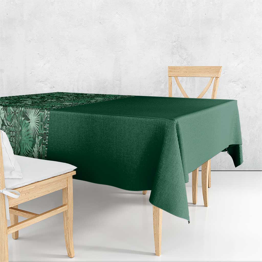 Hawaiian Tribal Elements Hibiscus Tablecloth Green Pattern - Polynesian Pride