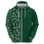 Hawaiian Tribal Elements Hibiscus Zip Hoodie Green Pattern - Polynesian Pride