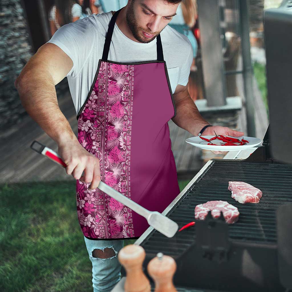 Hawaiian Tribal Elements Hibiscus Apron Pink Pattern - Polynesian Pride
