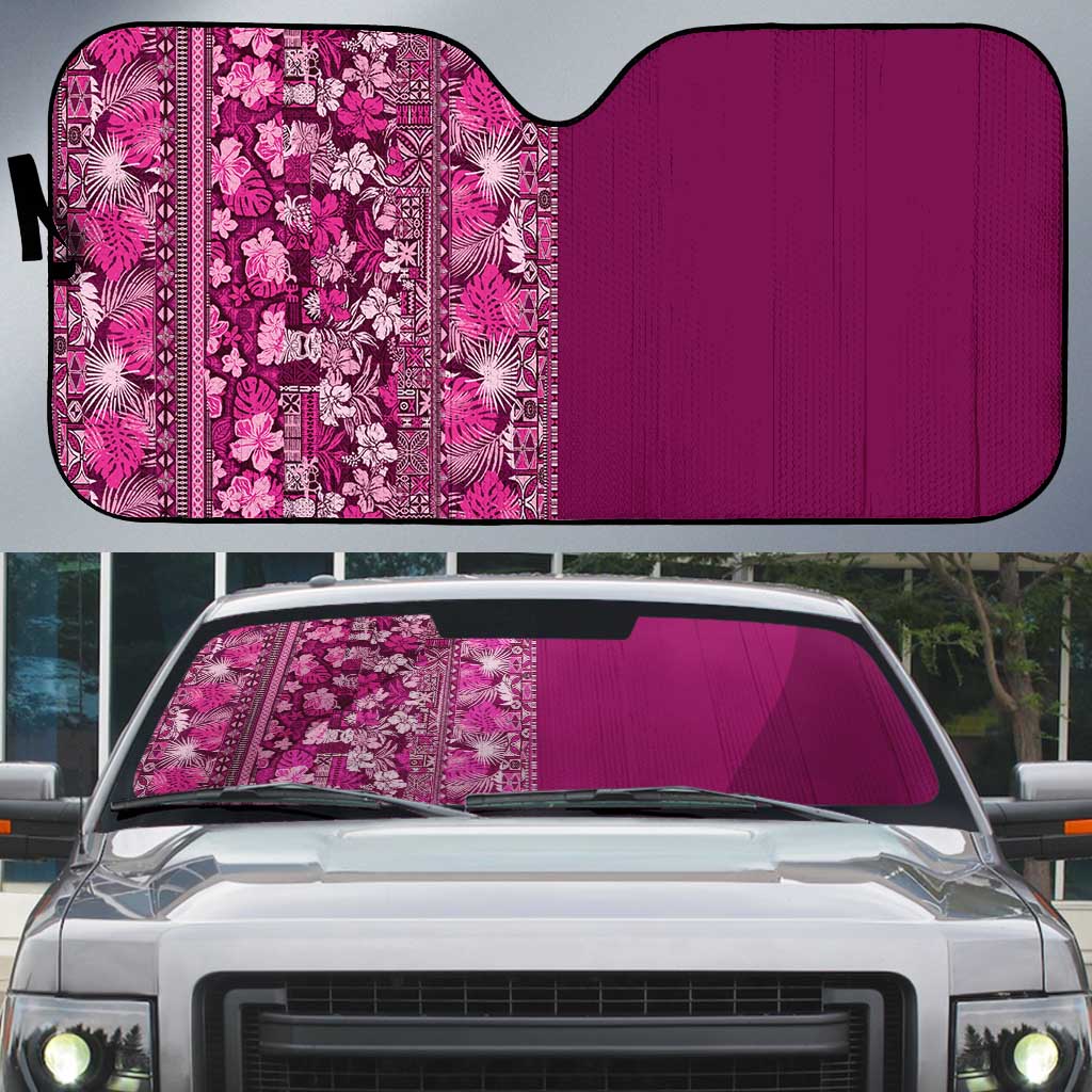 Hawaiian Tribal Elements Hibiscus Auto Sun Shade Pink Pattern LT9 Pink - Polynesian Pride