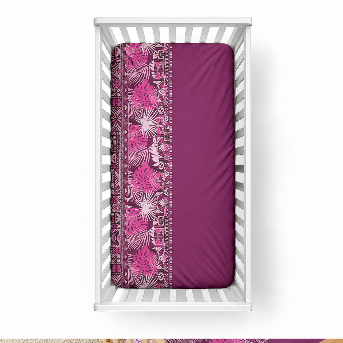 Hawaiian Tribal Elements Hibiscus Baby Bed Cover Pink Pattern LT9 28 × 52 in Pink - Polynesian Pride