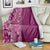 Hawaiian Tribal Elements Hibiscus Blanket Pink Pattern - Polynesian Pride
