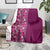 Hawaiian Tribal Elements Hibiscus Blanket Pink Pattern - Polynesian Pride