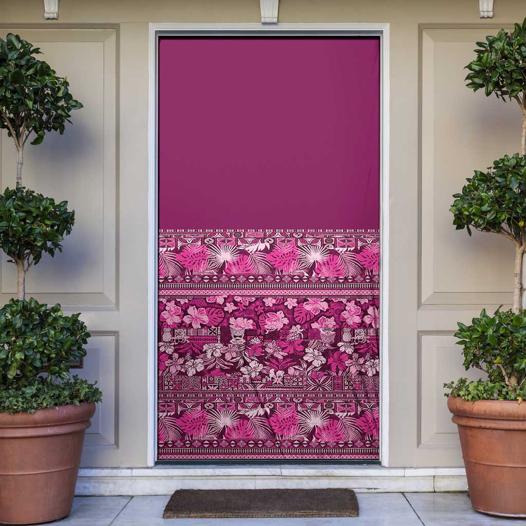 Hawaiian Tribal Elements Hibiscus Door Cover Pink Pattern LT9 Pink - Polynesian Pride