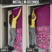 Hawaiian Tribal Elements Hibiscus Door Cover Pink Pattern - Polynesian Pride