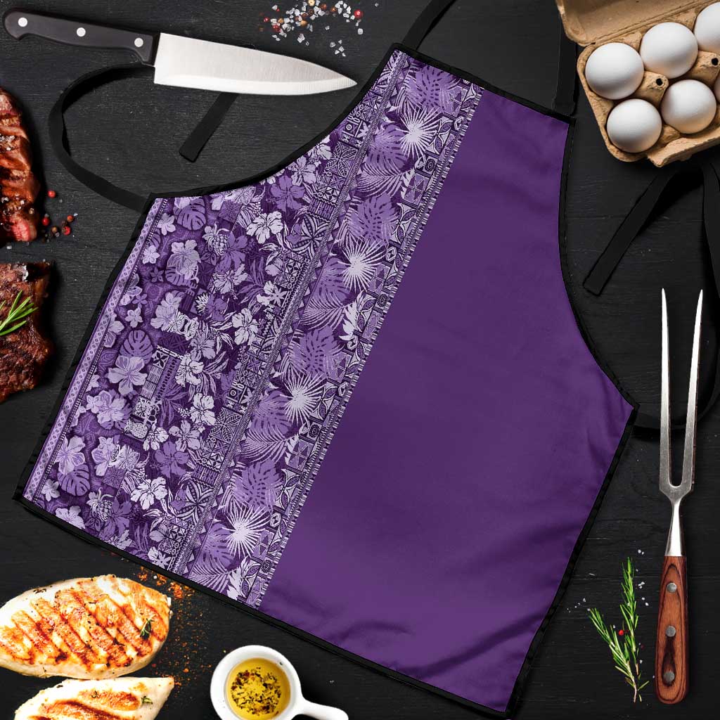 Hawaiian Tribal Elements Hibiscus Apron Purple Pattern - Polynesian Pride