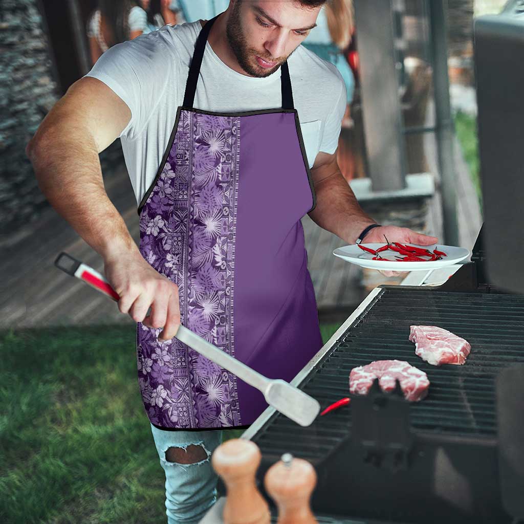 Hawaiian Tribal Elements Hibiscus Apron Purple Pattern - Polynesian Pride