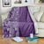 Hawaiian Tribal Elements Hibiscus Blanket Purple Pattern - Polynesian Pride