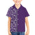 Hawaiian Tribal Elements Hibiscus Family Matching Off The Shoulder Long Sleeve Dress and Hawaiian Shirt Purple Pattern - Polynesian Pride