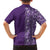 Hawaiian Tribal Elements Hibiscus Family Matching Tank Maxi Dress and Hawaiian Shirt Purple Pattern - Polynesian Pride