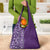 Hawaiian Tribal Elements Hibiscus Grocery Bag Purple Pattern - Polynesian Pride
