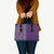 Hawaiian Tribal Elements Hibiscus Leather Bag Purple Pattern - Polynesian Pride
