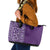 Hawaiian Tribal Elements Hibiscus Leather Tote Bag Purple Pattern - Polynesian Pride