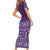 Hawaiian Tribal Elements Hibiscus Short Sleeve Bodycon Dress Purple Pattern - Polynesian Pride