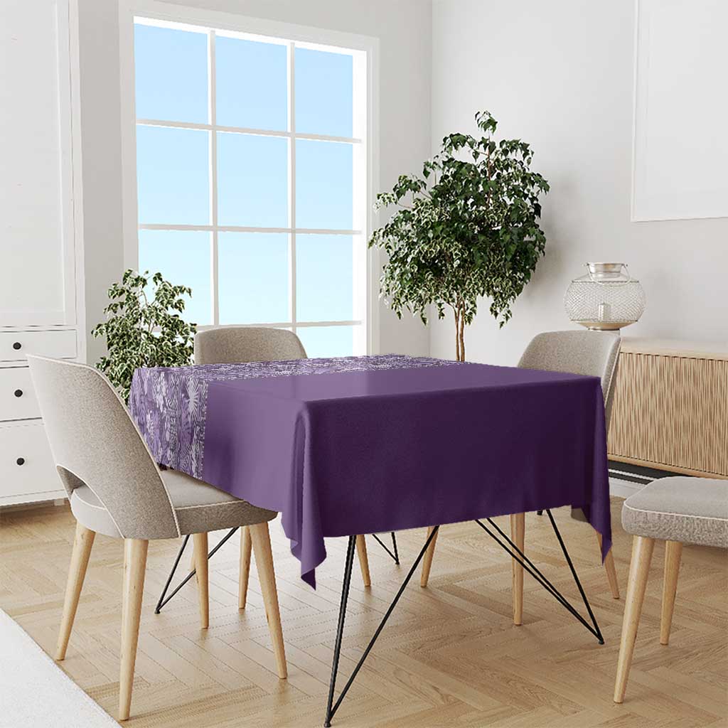 Hawaiian Tribal Elements Hibiscus Tablecloth Purple Pattern - Polynesian Pride