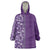Hawaiian Tribal Elements Hibiscus Wearable Blanket Hoodie Purple Pattern - Polynesian Pride