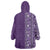 Hawaiian Tribal Elements Hibiscus Wearable Blanket Hoodie Purple Pattern - Polynesian Pride